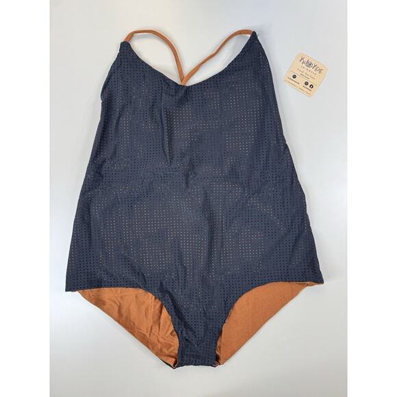 KaloKini Women’s One Piece Bathing Suit Size 2XL Pumpkin Spice Reversible Beach - Picture 3 of 16